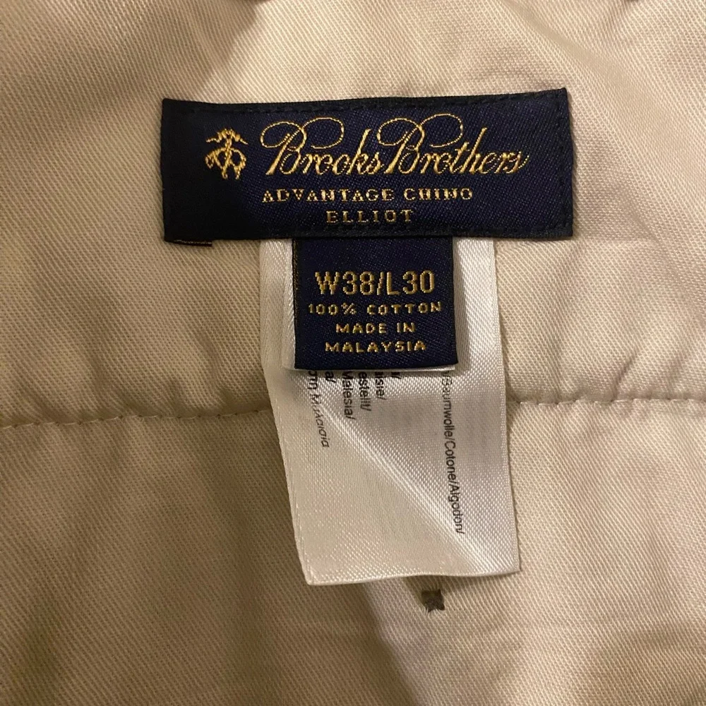 Mens Brooks Brothers Elliot‎ Advantage Chino Khaki Pants 38x30 38